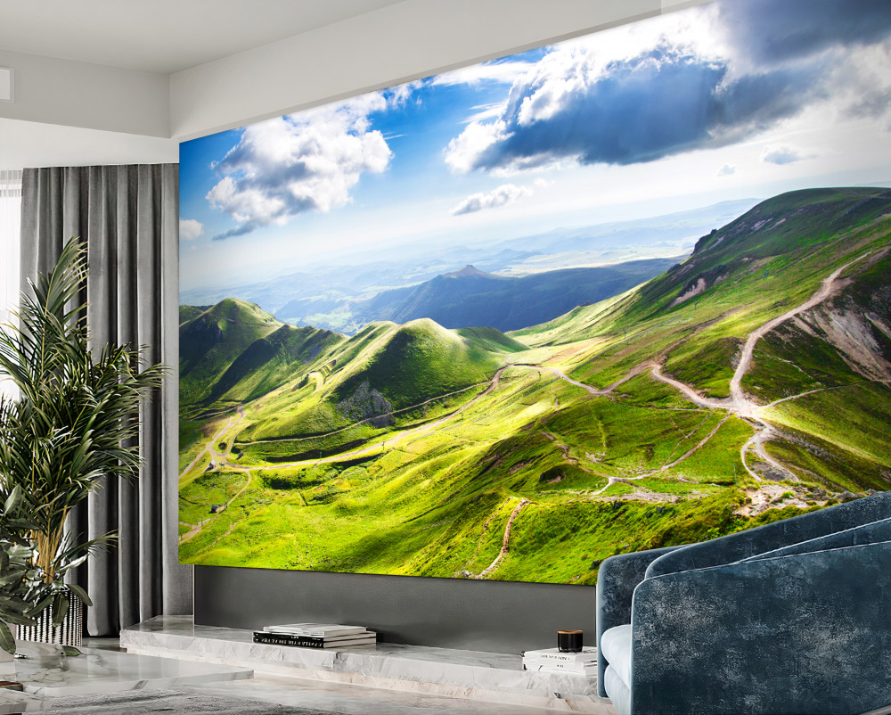 Fototapeta szlaki turystyczne wzdłuż szczytów górskich