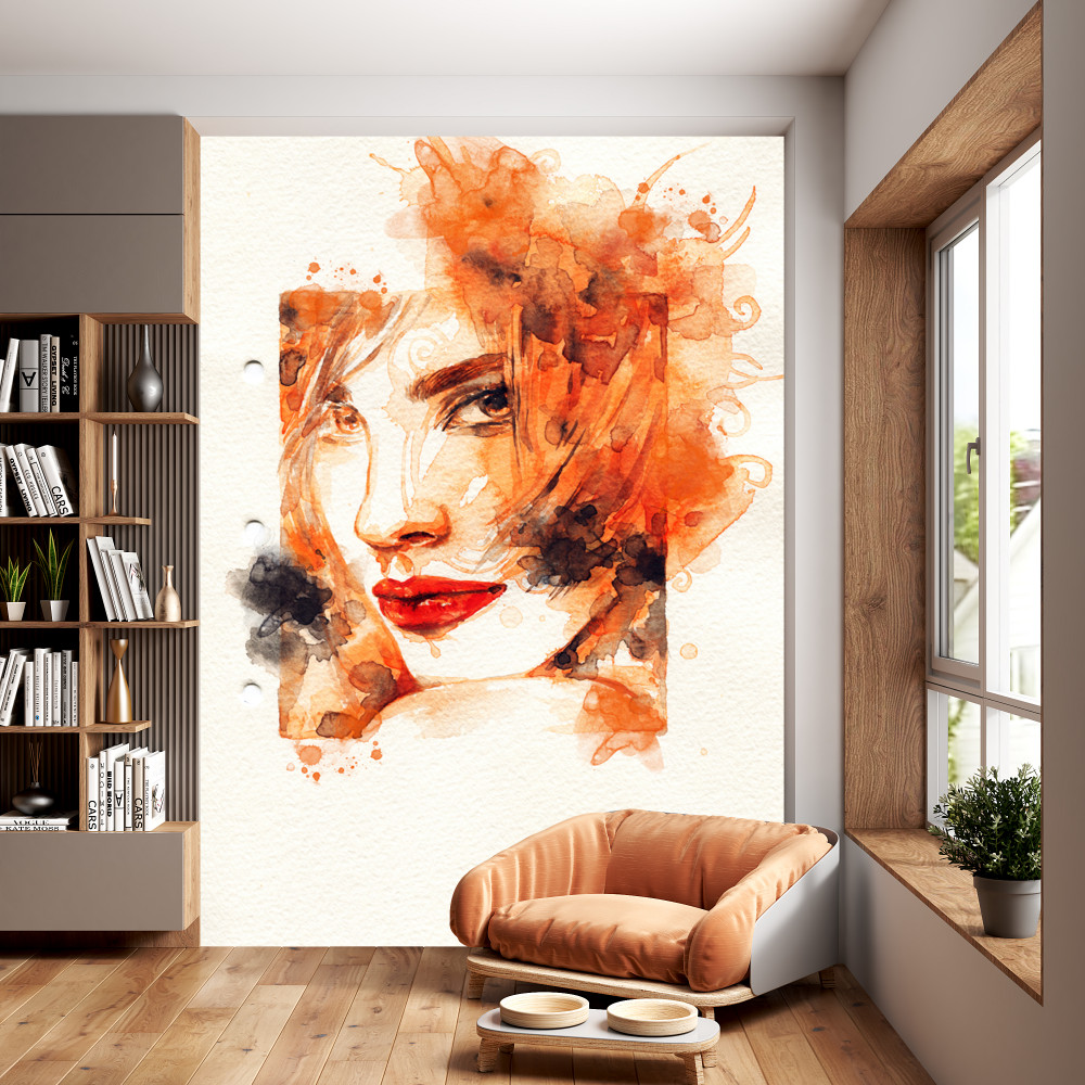 Fototapeta twarz w jesiennych kolorach