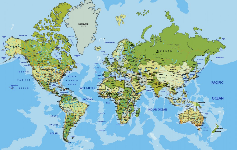 Fototapeta klasyczna mapa świata