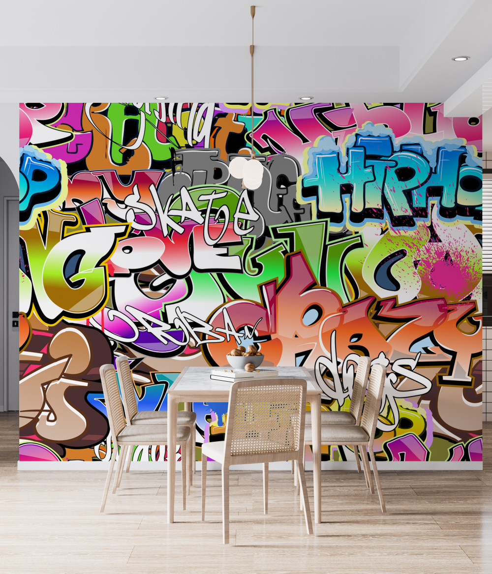 Fototapeta jasne kolorowe litery graffiti