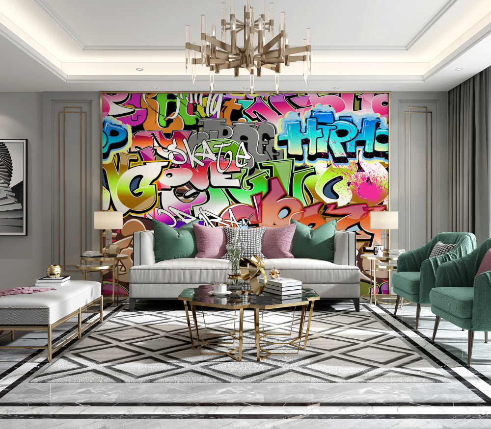 Fototapeta jasne kolorowe litery graffiti