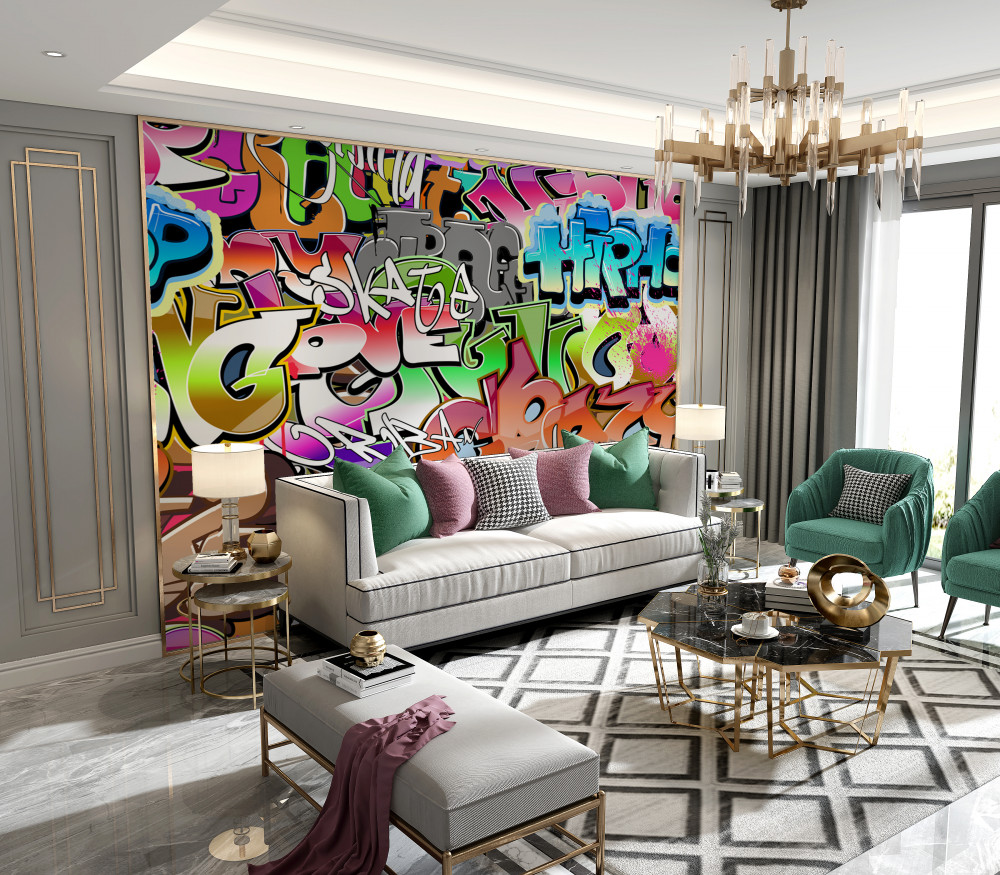 Fototapeta jasne kolorowe litery graffiti
