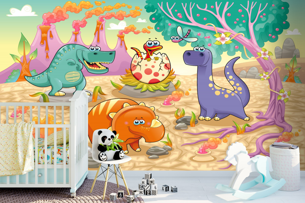 Fototapeta dinozaury na trawniku