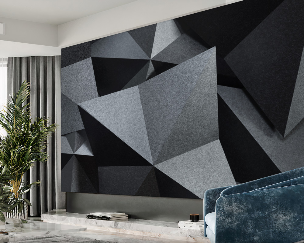 Fototapeta geometryczne kształty na czarnym tle