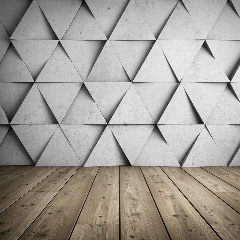 Fototapeta Jednolite trójkąty wolumetryczne 3D