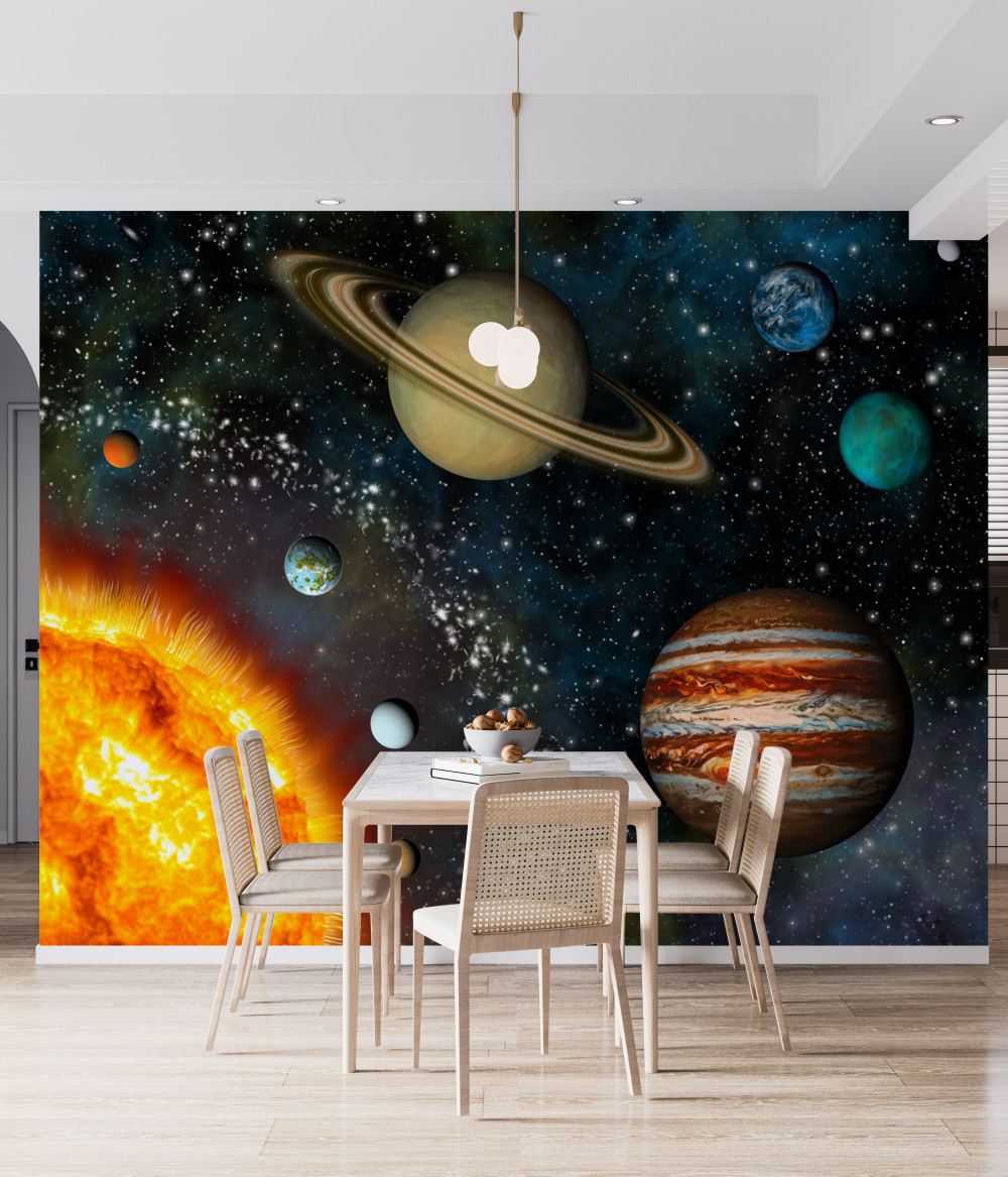 Fototapeta rozmiary planet i słońca