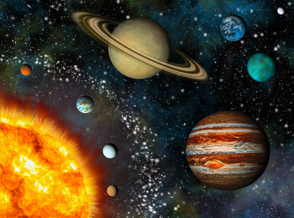 Fototapeta rozmiary planet i słońca