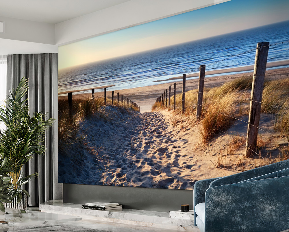 Fototapeta piaszczysta plaża i spokojne morze