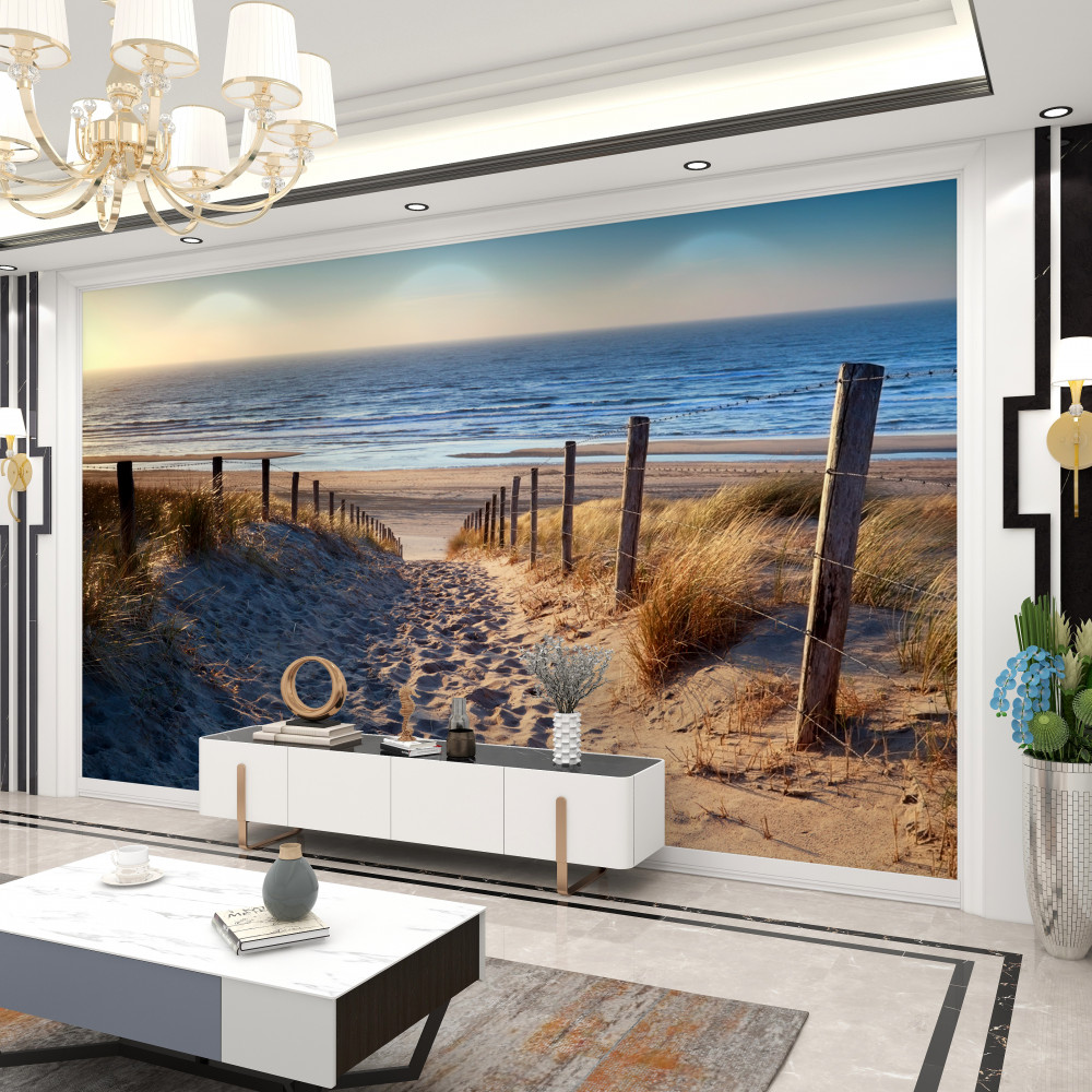 Fototapeta piaszczysta plaża i spokojne morze