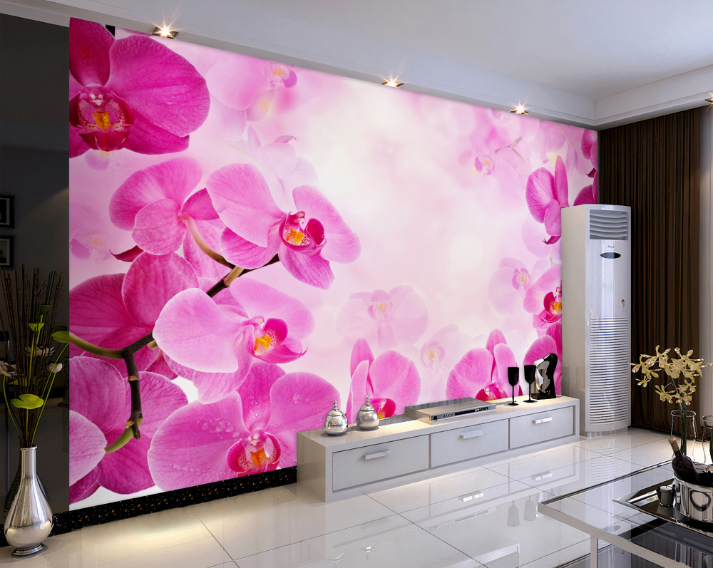 Fototapeta duże fioletowe kwiaty orchidei