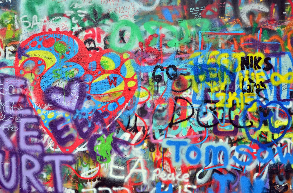 Fototapeta napisy graffiti na ścianie