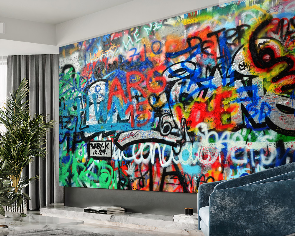 Fototapeta ściana pomalowana graffiti