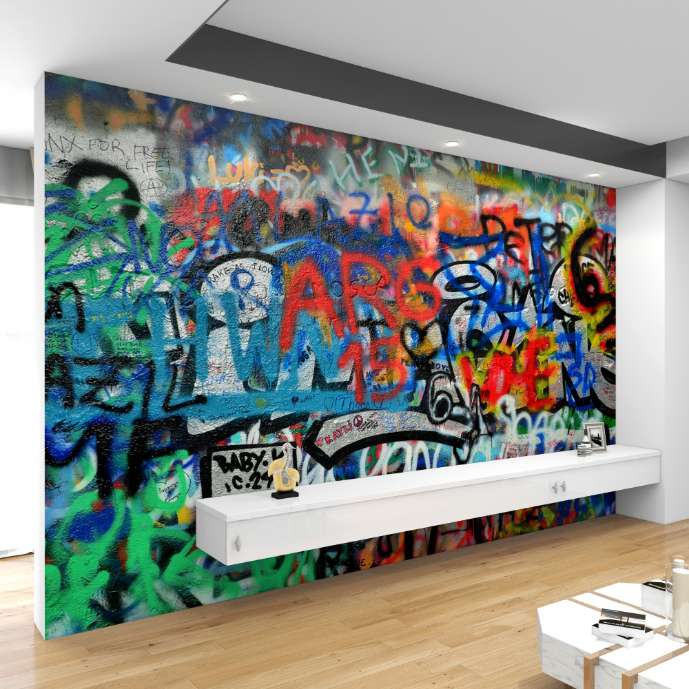 Fototapeta ściana pomalowana graffiti