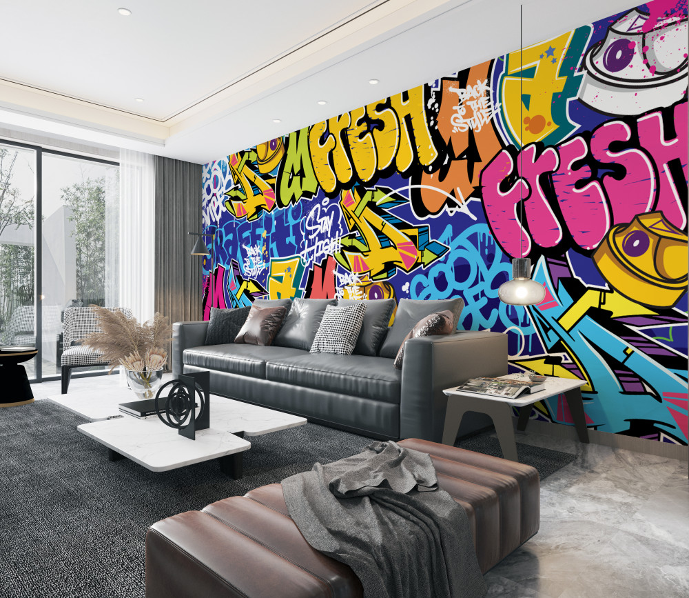 Fototapeta jasne napisy różniące się od tekstu graffiti