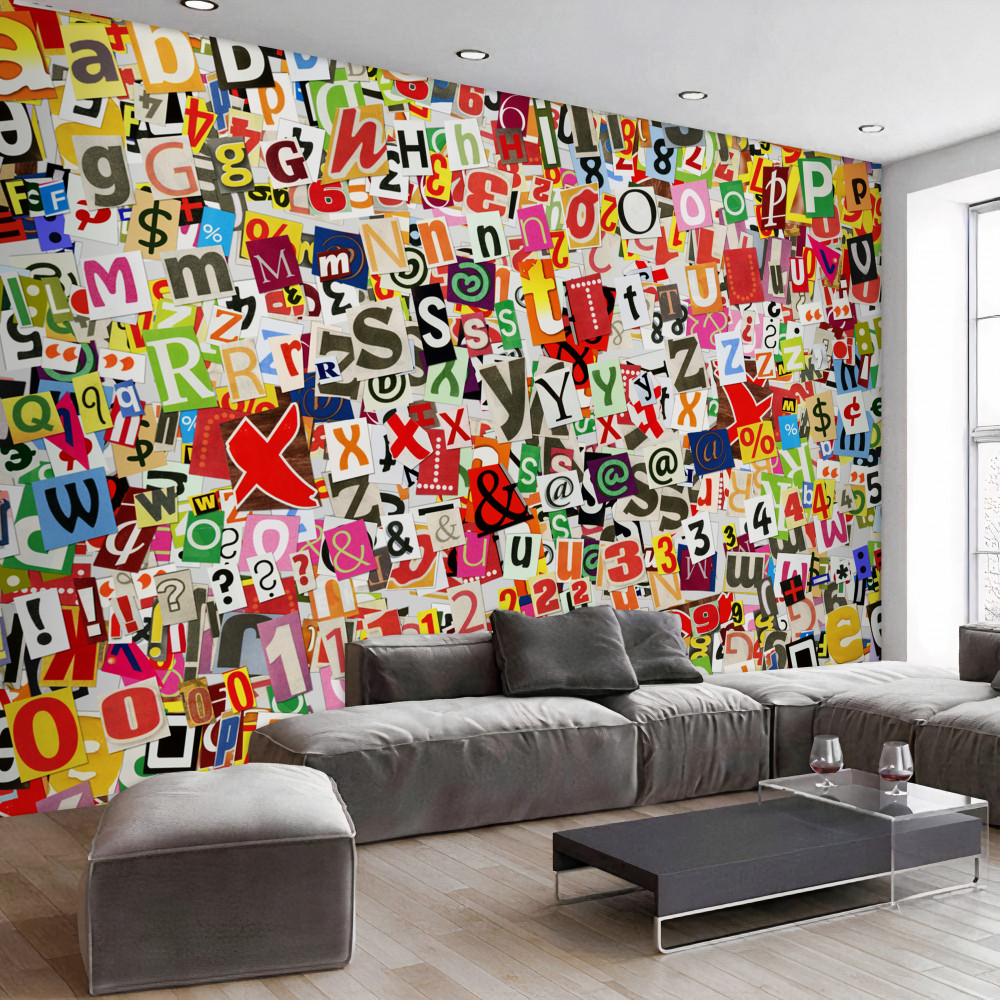 Fototapeta mnóstwo liter i cyfr graffiti