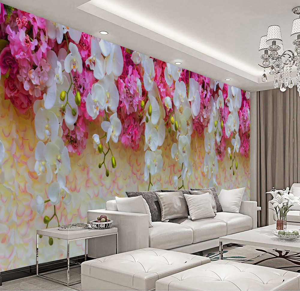 Fototapeta spadające kwiaty orchidei