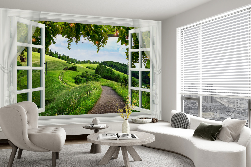 Fototapeta letnia panorama z okna