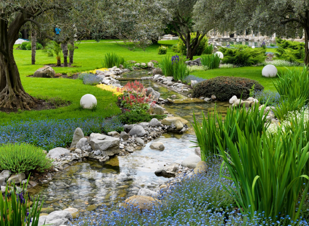 Fototapeta bardzo ładny, dobrze utrzymany park
