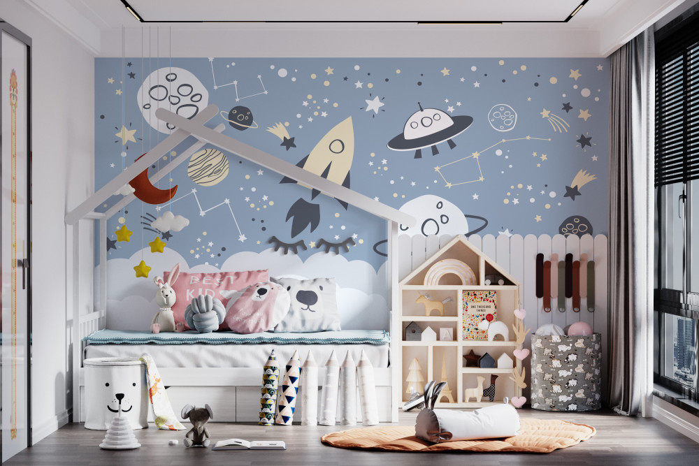 Fototapeta rakieta i ufo w kosmosie