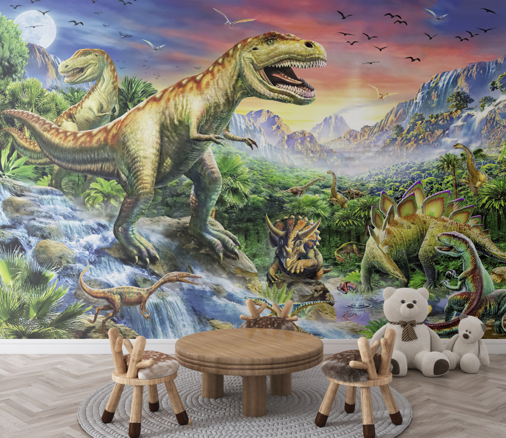 Fototapeta dinozaury w górach