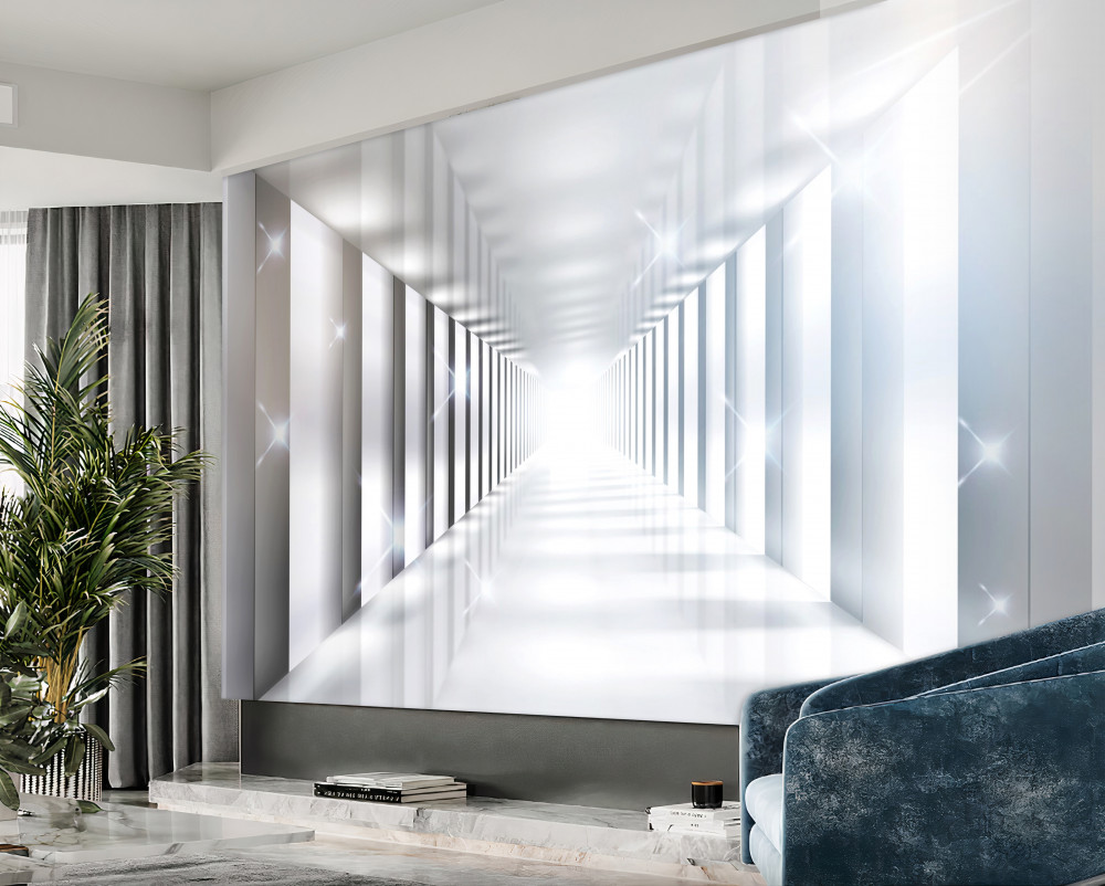 Fototapeta tunel nad miastem w nieskończoność