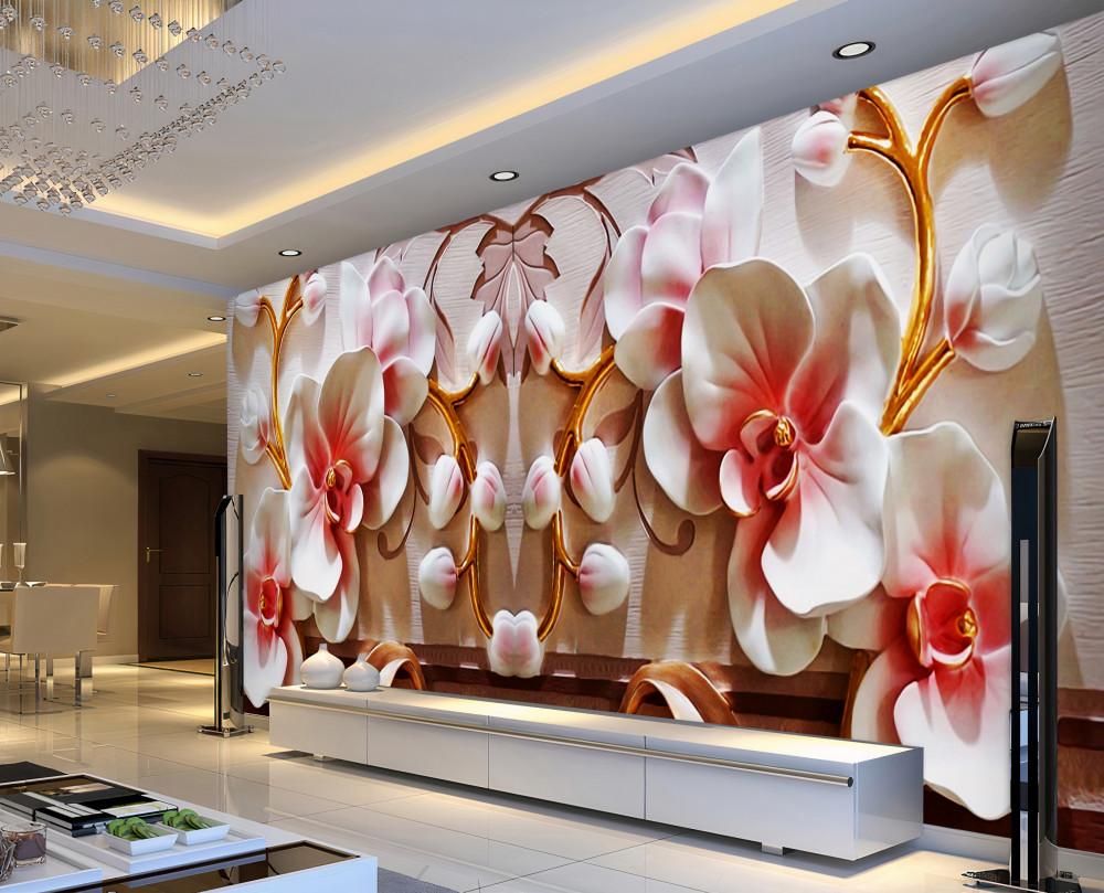 Fototapeta białe kwiaty orchidei z czerwonym środkiem