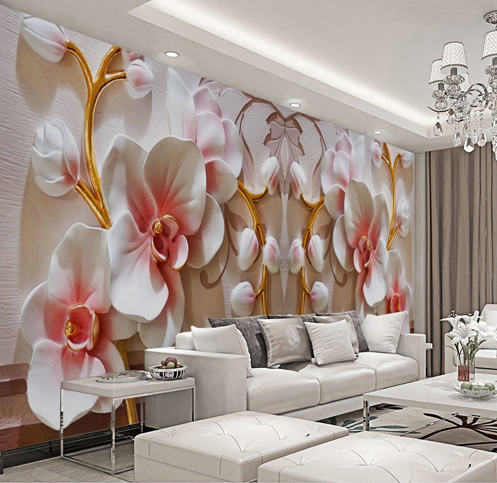 Fototapeta białe kwiaty orchidei z czerwonym środkiem