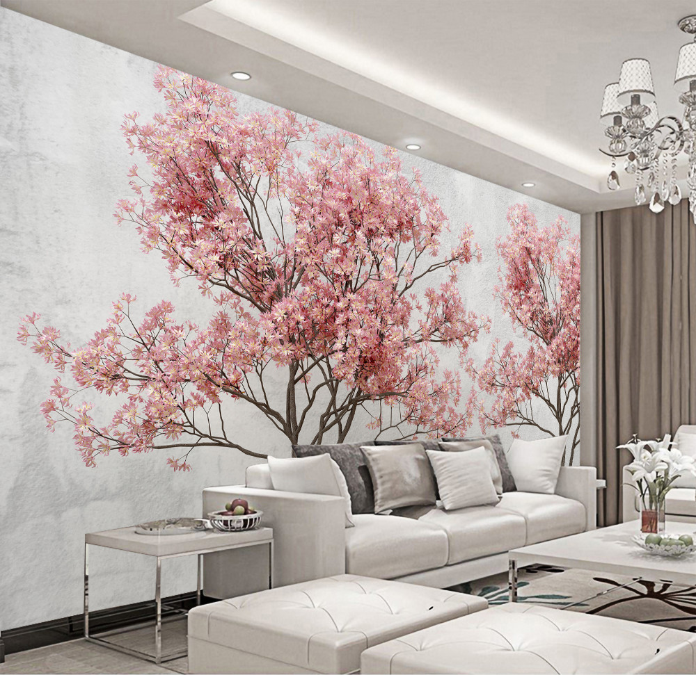 Fototapeta różowa sakura w mglisty poranek