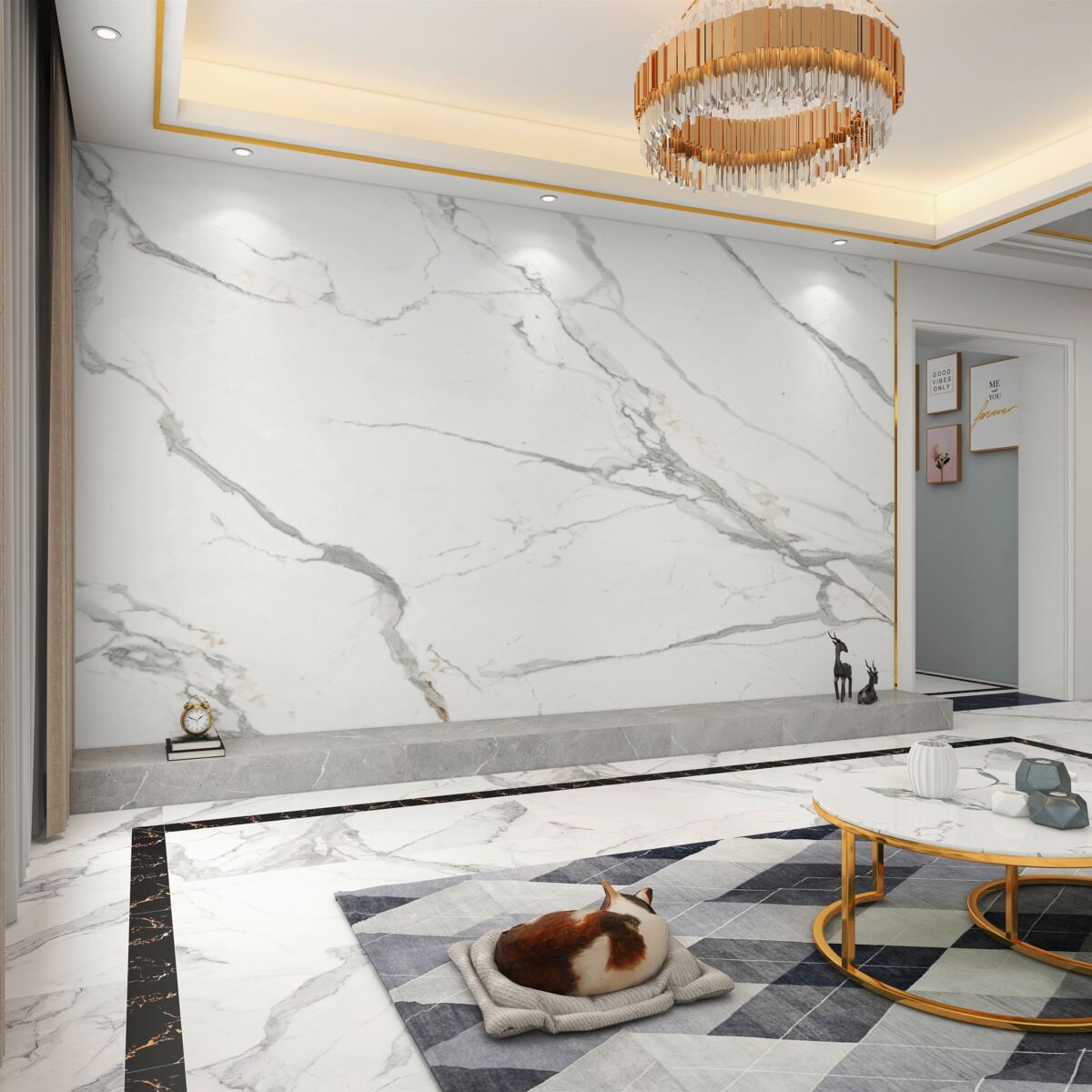 Fototapeta białe płytki porcelanowe z szarą siatką