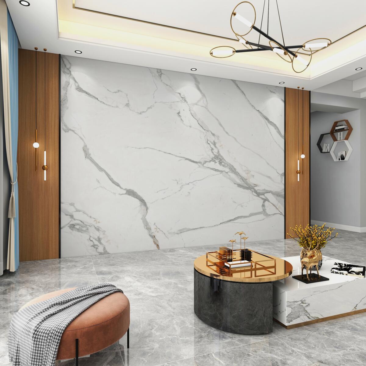 Fototapeta białe płytki porcelanowe z szarą siatką