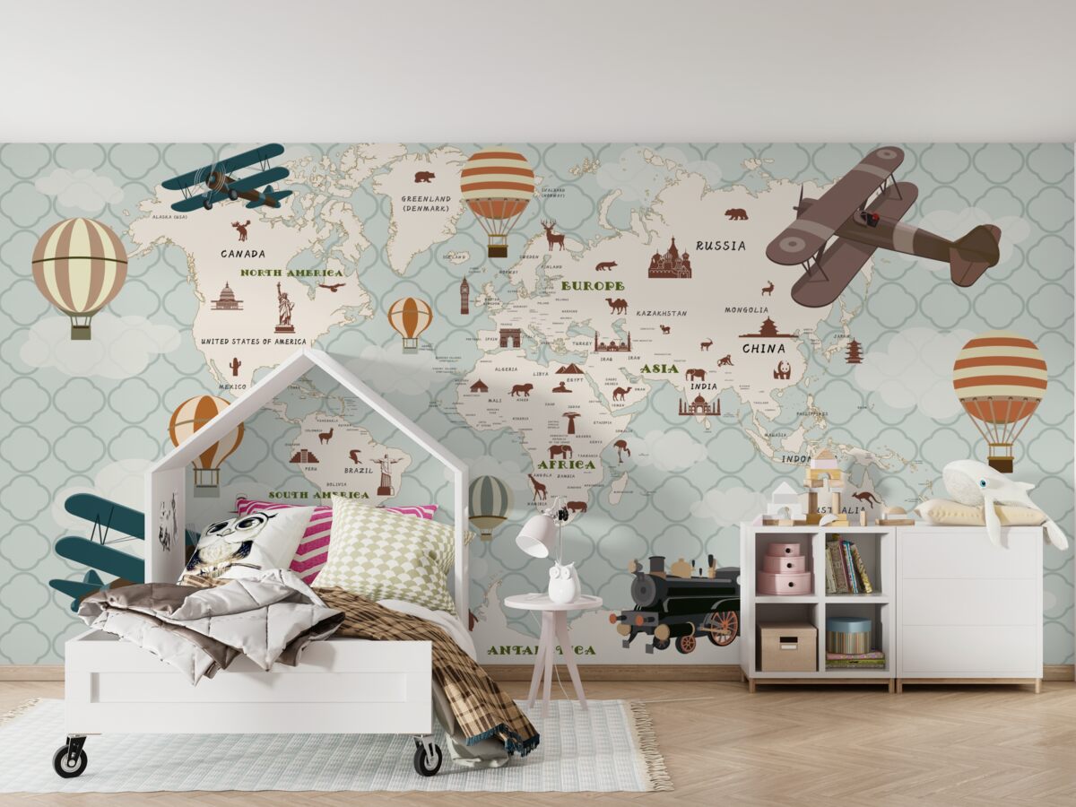 Fototapeta Mapa świata dla dzieci