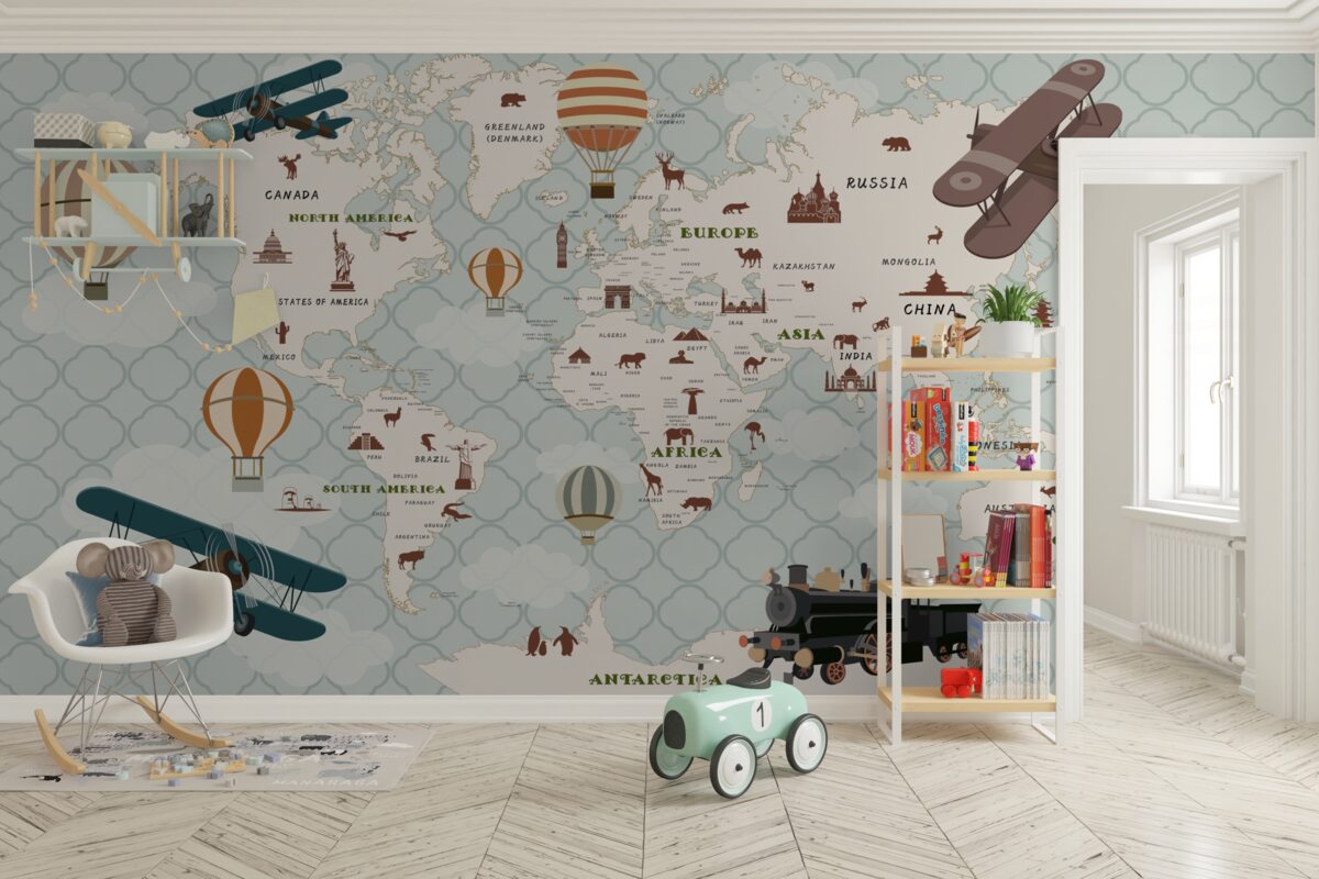 Fototapeta Mapa świata dla dzieci