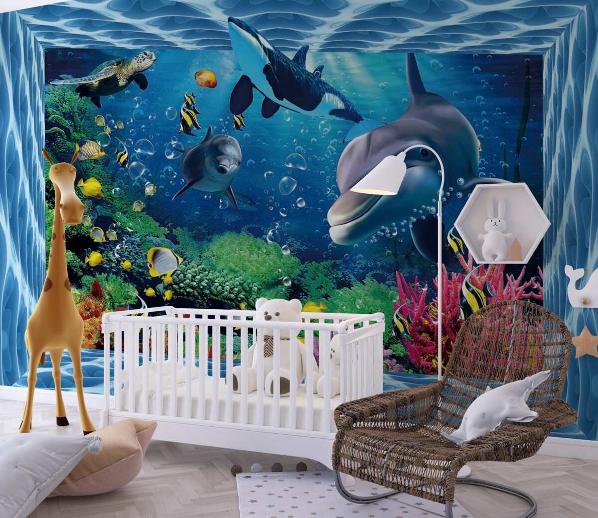 Fototapeta Podwodny świat z delfinami