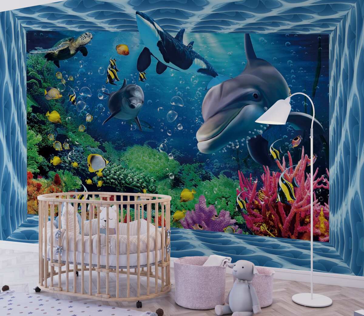 Fototapeta Podwodny świat z delfinami