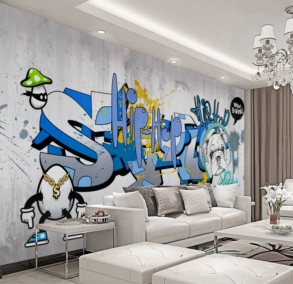 Fototapeta pies z graffiti ze słuchawkami