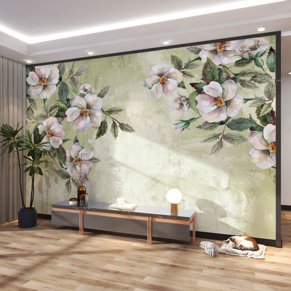 Fototapeta kwitnące gałęzie białej magnolii