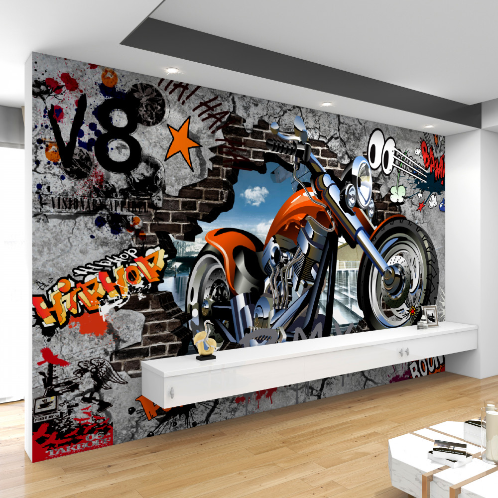 Fototapeta graffiti na motocyklu