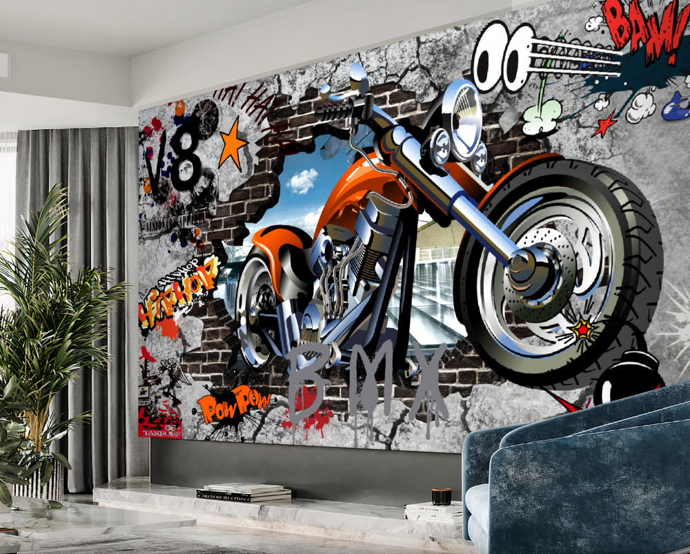 Fototapeta graffiti na motocyklu