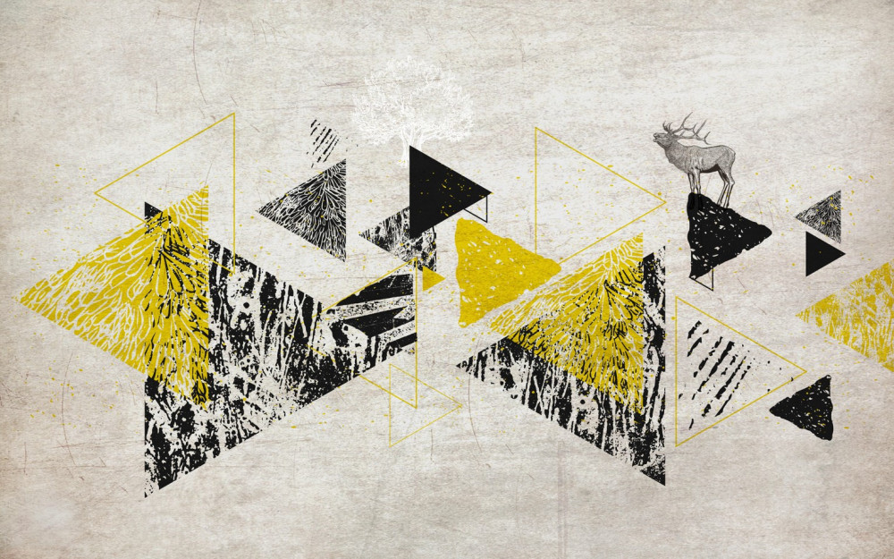 Fototapeta jesienna abstrakcja leśna w geometrii