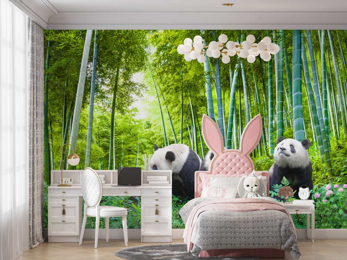 Fototapeta Panda w bambusowym lesie