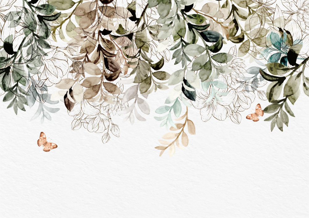 Fototapeta motyle latają pod grubymi gałęziami