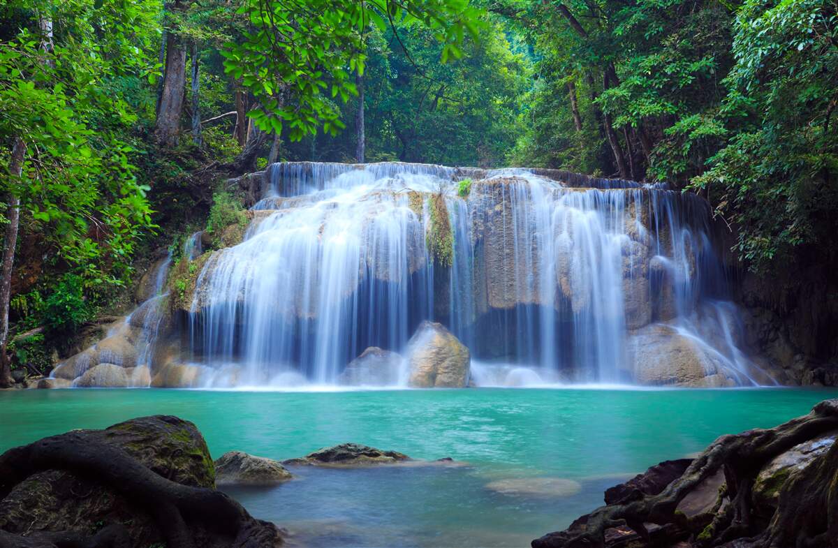 Fototapeta Erawan wodospad, Kanchanaburi, Tajlandia