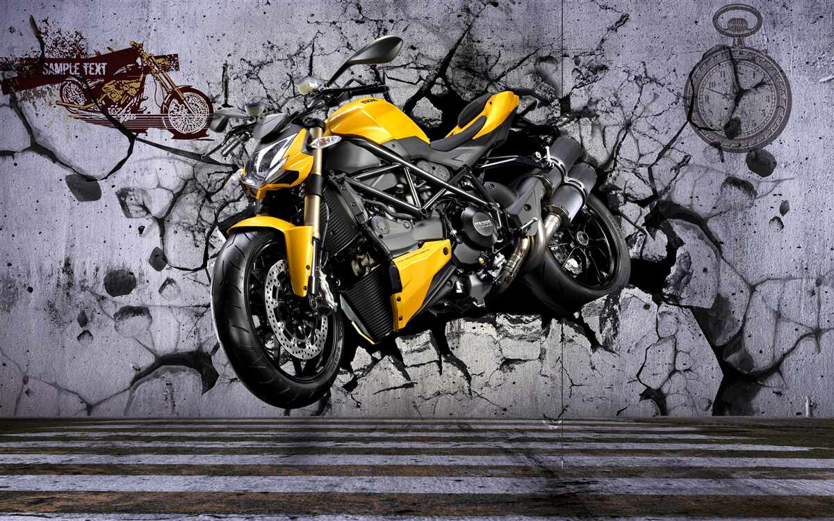 Fototapeta Motocykl, pojazd i żółty