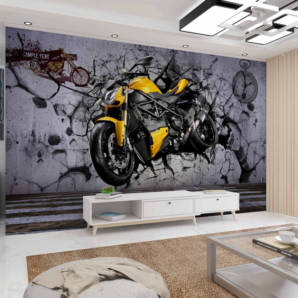 Fototapeta Motocykl, pojazd i żółty