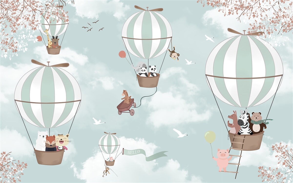 Fototapeta Balon na gorące powietrze, produkt i ilustracja