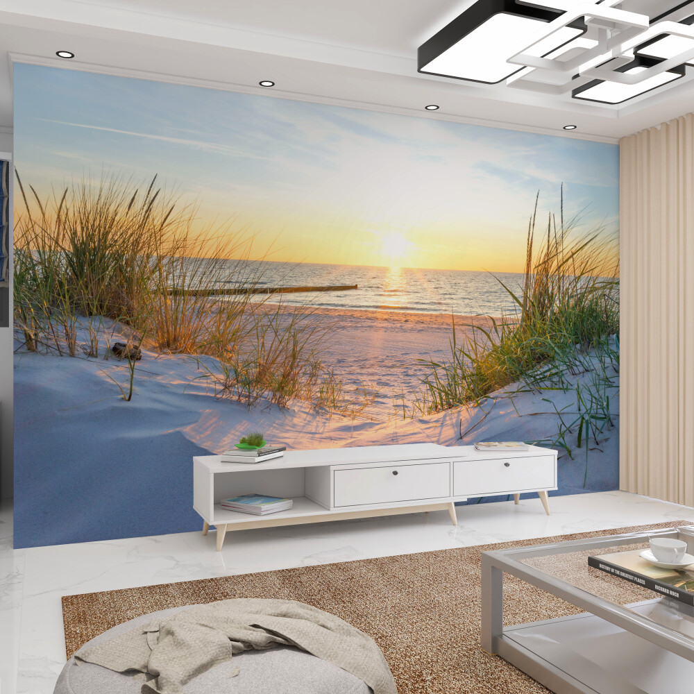 Fototapeta Fototapetaa zachód słońca na plaży