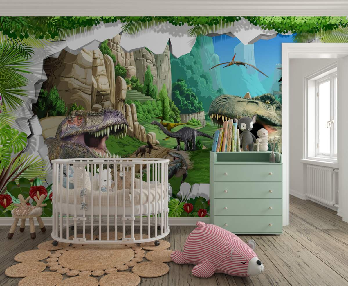Fototapeta Dinozaury i góry