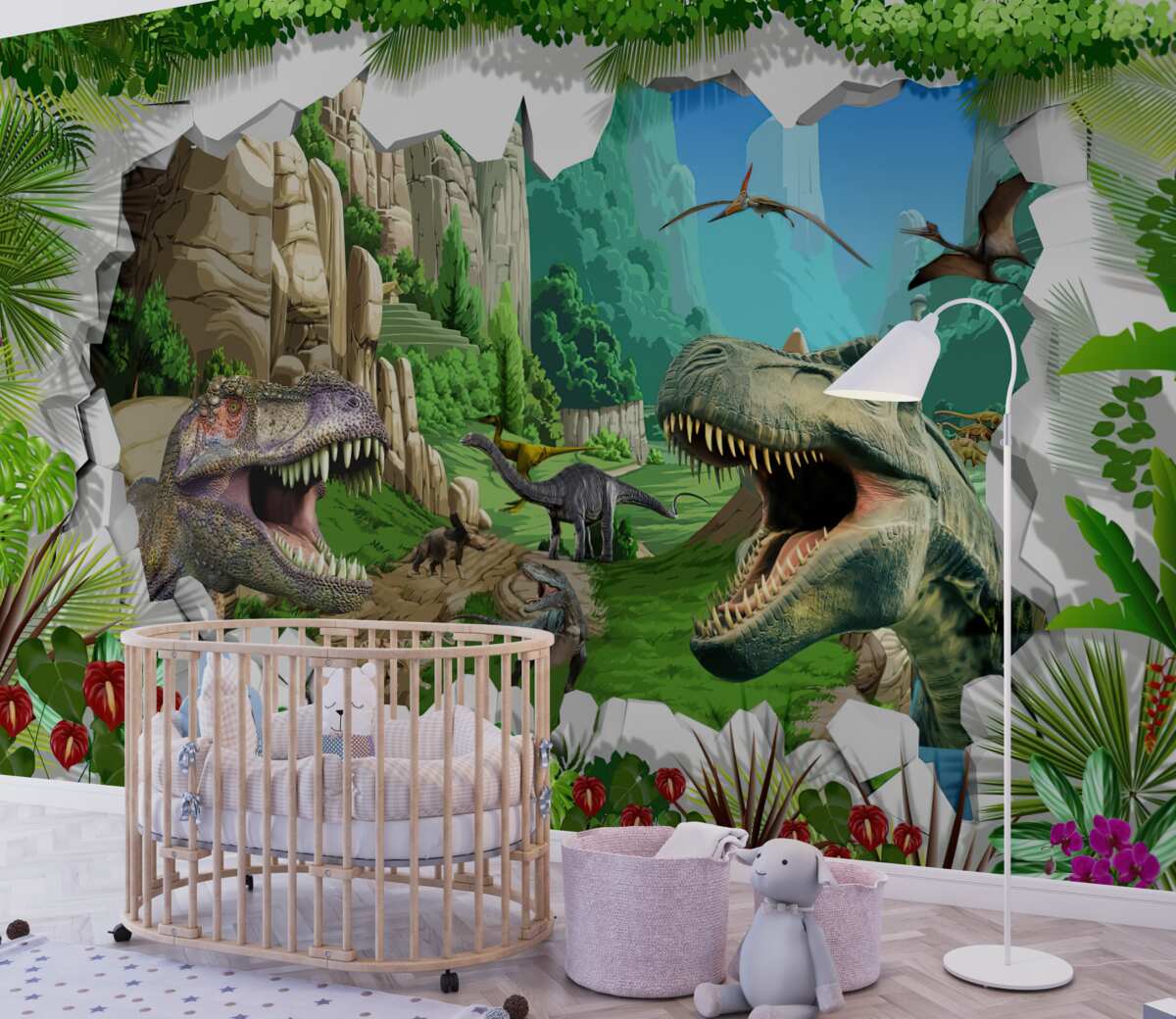 Fototapeta Dinozaury i góry