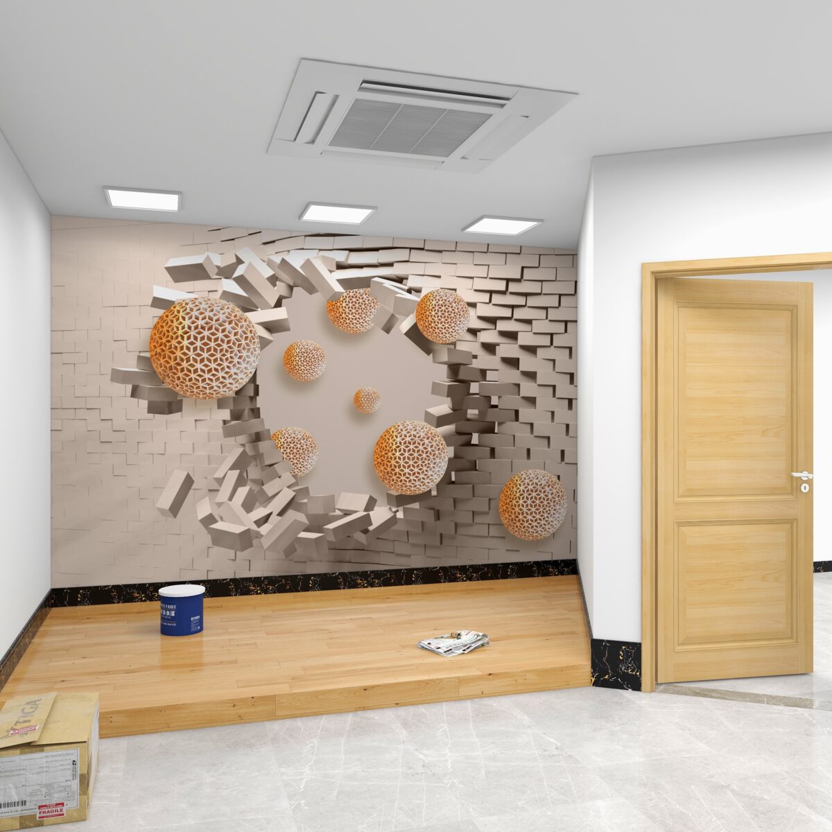 Fototapeta kule i ściana 3D