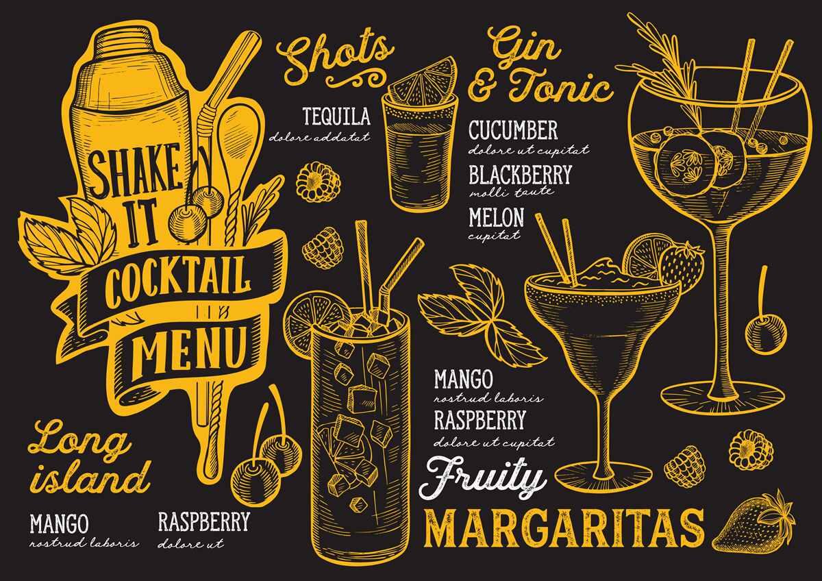 Fototapeta menu koktajlowe